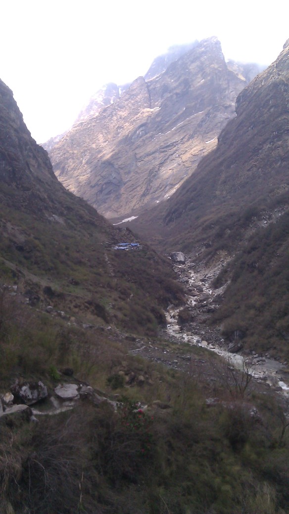 View up the canyon with Duerali on the left.
