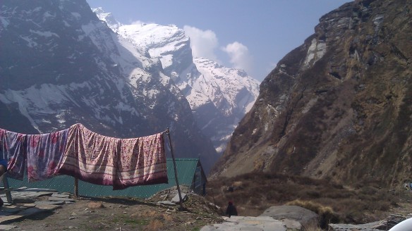 The view down the canyon... Annapurna Base camp is up to my right.