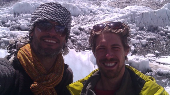 Ben and I chillaxin' in the ice fall...